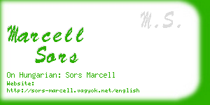 marcell sors business card